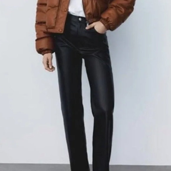 Zara Pants & Jumpsuits Full Length Faux The 9s Leather Pants Poshmark